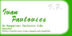 ivan pavlovics business card