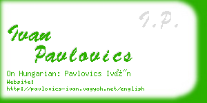 ivan pavlovics business card